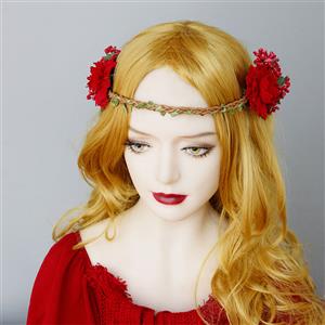 Retro Victorian Princess Flower Lolita Anime Cosplay Party Accessory Hairband J20103