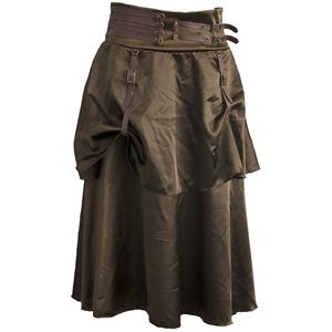 Steampunk Skirt, Satin Skirt for Women, Gothic Cosplay Skirt, Halloween Costume Skirt, Plus Size Skirt, Pirate Costume, #N11949