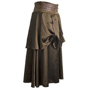 Victorian Steampunk Gothic Vintage Satin Skirt N11949