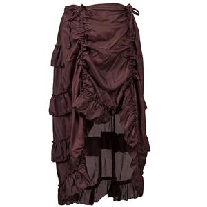 Victorian Steampunk Gothic Short Front Ruffle Skirt N12982