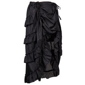 Victorian Steampunk Gothic Short Front Ruffle Skirt N12983