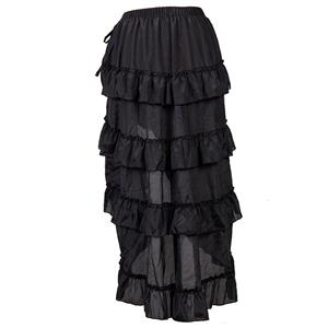 Victorian Steampunk Gothic Short Front Ruffle Skirt N12983