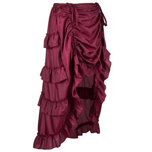 Victorian Steampunk Gothic Short Front Ruffle Skirt N15064