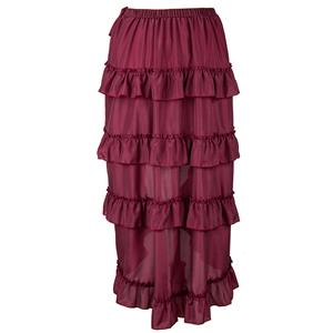 Victorian Steampunk Gothic Short Front Ruffle Skirt N15064