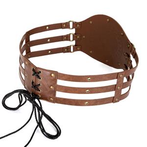 Viking Waist Belt - Intricate Medieval Embossed Design for Halloween Cosplay & Steampunk Warrior Costumes N23693