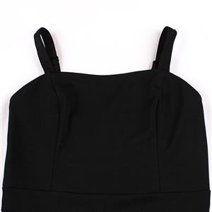 Vintage 2 - Piece Polka Dot & Black Dress Set (Peter Pan Collar Cape + Sleeveless A - line Dress) N23934
