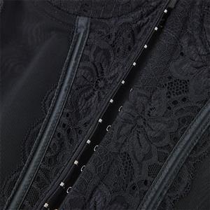 Black Lace Corset?? - Adjustable Underbust Bustier with Sheer Panels N23792