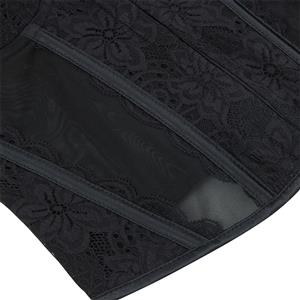 Black Lace Corset?? - Adjustable Underbust Bustier with Sheer Panels N23792