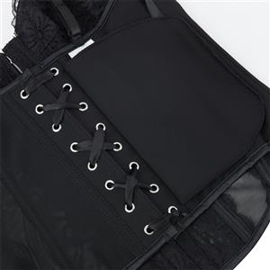 Black Lace Corset?? - Adjustable Underbust Bustier with Sheer Panels N23792