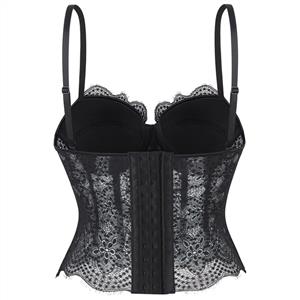 Vintage Black Lace Corset Top  N23942