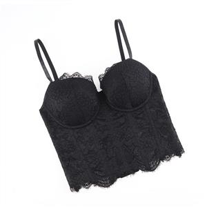 Vintage Black Lace Corset Top  N23942