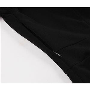 Sexy Black V Neckline Sheer Polka Dots Mesh 3/4 Sleeve High Waist Party Midi Dress N20831