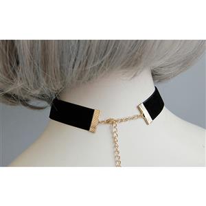 Vintage Black Velvet Alloy Olivet Chocker J18397