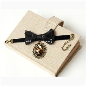Vintage Style Black Wristband Bowknot Embellishment Bracelet J17794