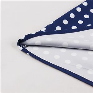 Vintage Blue Polka Dot Halter Swing Dress 1950s Style N23936