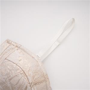 Vintage Brocade Corset Top - Victorian Satin Bustier with Adjustable Straps N23909