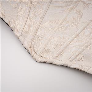 Vintage Brocade Corset Top - Victorian Satin Bustier with Adjustable Straps N23909