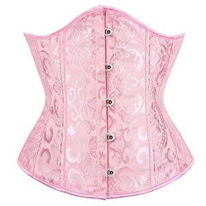 Victorian Gothic Brocade Boned Underwear Waist Cinchers Body Shaper Underbust Corset N21649