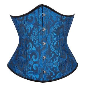 Victorian Gothic Brocade Boned Underwear Waist Cincher Body Shaper Underbust Corset N21650