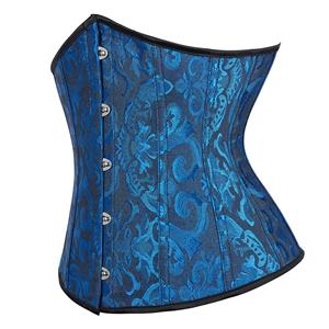 Victorian Gothic Brocade Boned Underwear Waist Cincher Body Shaper Underbust Corset N21650