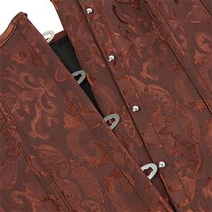 Victorian Gothic Brocade Boned Underwear Waist Cincher Body Shaper Underbust Corset N21651