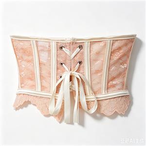 Lace Corset Bustier with Back Lace-up & Boning N23926