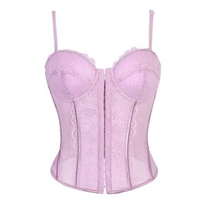 Lace corset, Adjustable bustier, Sheer mesh lingerie, Vintage corset top, Front zipper corset, Burlesque performance, Romantic intimate wear, Pin-up style, Gothic lingerie, Elegant shapewear #N23795