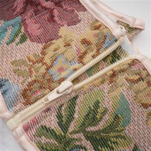 Vintage Embroidered Floral Corset Belt, Front Lace-Up Waist Cincher with Back Zipper N23874