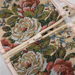 Vintage Embroidered Floral Corset Belt, Front Lace-Up Waist Cincher with Back Zipper N23875