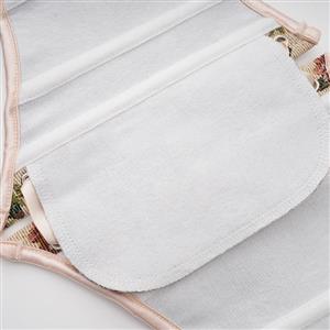 Vintage Embroidered Floral Corset Belt, Front Lace-Up Waist Cincher with Back Zipper N23875