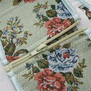 Vintage Embroidered Floral Corset Belt, Front Lace-Up Waist Cincher with Back Zipper N23876