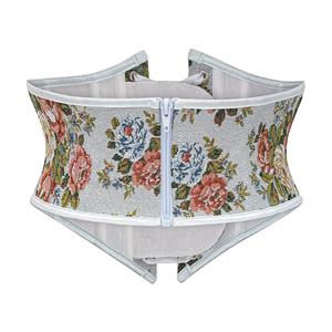 Vintage Embroidered Floral Corset Belt, Front Lace-Up Waist Cincher with Back Zipper N23877
