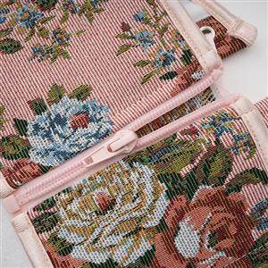 Vintage Embroidered Floral Corset Belt, Front Lace-Up Waist Cincher with Back Zipper N23878