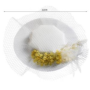 Vintage Fishnet Fascinator Lady Bowler-hat Princess Cosplay Party Hairpin Accessory J21677