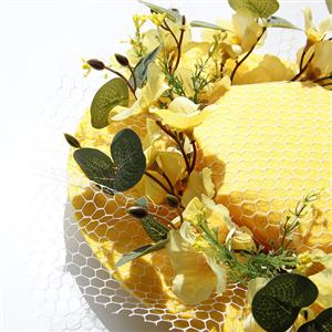 Vintage Fishnet and Flower Fascinator Bowler-hat Princess Hair Clip Cosplay Party Accessory J21678