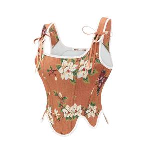 Women's Summer Vintage Floral Renaissance Corset Top for Women Y2k Tops Sleeveless Drawstring Crop Top N23450