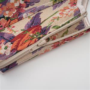 Vintage Floral Corset Top - Adjustable Lace-Up Bustier with Bow Straps for Women N237841