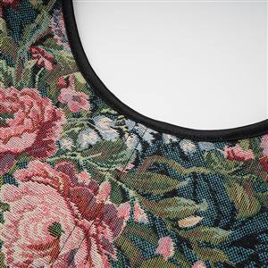 Vintage Floral Corset Top - Adjustable Lace-Up Bustier with Square Neckline N23887