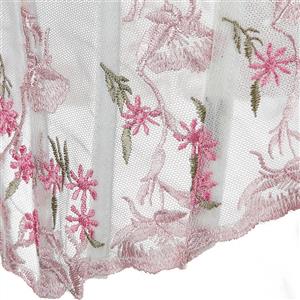 Vintage Floral Embroidered Mesh Corset Top N23941