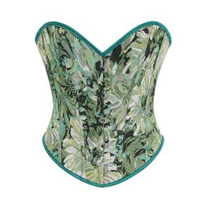 Steampunk Floral Corset, Sexy Gothic 12 Plastic Boned Corset, Steampunk Strapless Bodyshaper Waist Cincher Corset, Vintage Gothic Floral Overbust Corset, Steampunk Cosplay Party Corset, #N23593