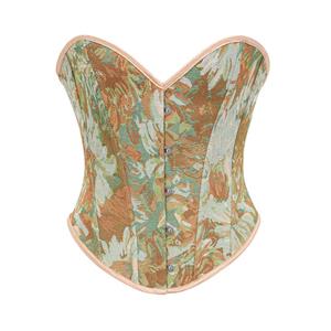 Steampunk Floral Corset, Sexy Gothic 12 Plastic Boned Corset, Steampunk Strapless Bodyshaper Waist Cincher Corset, Vintage Gothic Floral Overbust Corset, Steampunk Cosplay Party Corset, #N23595