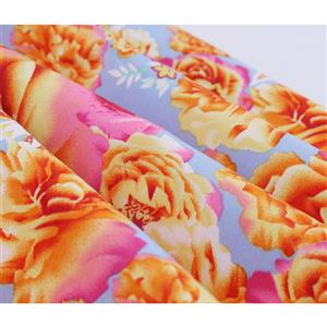 Retro Floral Print Wide Shoulder Straps High Waist Summer Beach Rockabilly Swing Dress N21851