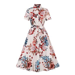 Cute Summer Swing Dress, Retro Dresses for Women 1960, Vintage Dresses 1950's, Plus Size Summer Dress, Vintage Dress for Women, Vintage Floral Print Dresses for Women, Vintage Summer Dresses for Women, #N21854