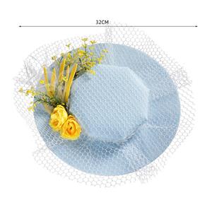 Vintage Fishnet and Flowers Fascinator Bridal Bowler-hat Princess Lolita Cosplay Accessory J21682