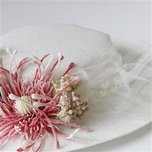 Retro Flowers and Fishnet Fascinator Lolita Bowler-hat Princess Cosplay Party Accessory J21683
