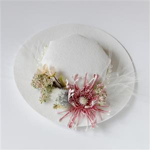 Retro Flowers and Fishnet Fascinator Lolita Bowler-hat Princess Cosplay Party Accessory J21683