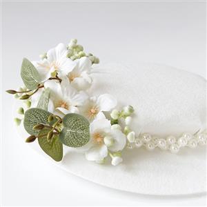 Vintage Flowers and Pearls Fascinator Bridal Bowler-hat Princess Cosplay Party Accessory J21681