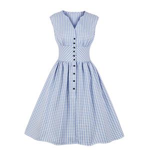 Cute Check Swing Dress, Retro Plaid Dresses for Women 1960, Vintage Dresses 1950's, Plus Size Summer Dress, Vintage Dress for Women, Vintage Floral Pr