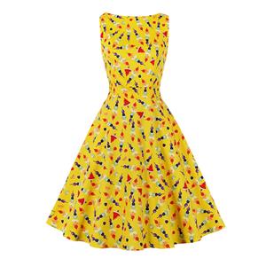 Cute Summer Swing Dress, Retro Dresses for Women 1960, Vintage Dresses 1950's, Plus Size Summer Dress, Vintage Dress for Women, Vintage Floral Print Dresses for Women, Vintage Summer Dresses for Women, #N21864