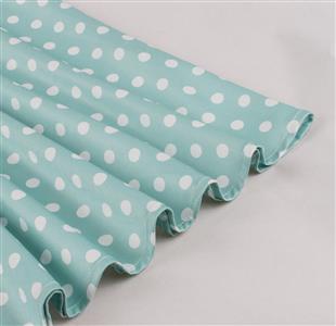 Vintage Green Polka Dot A-Line Dress with White Lace Collar and Bow Accent N23827